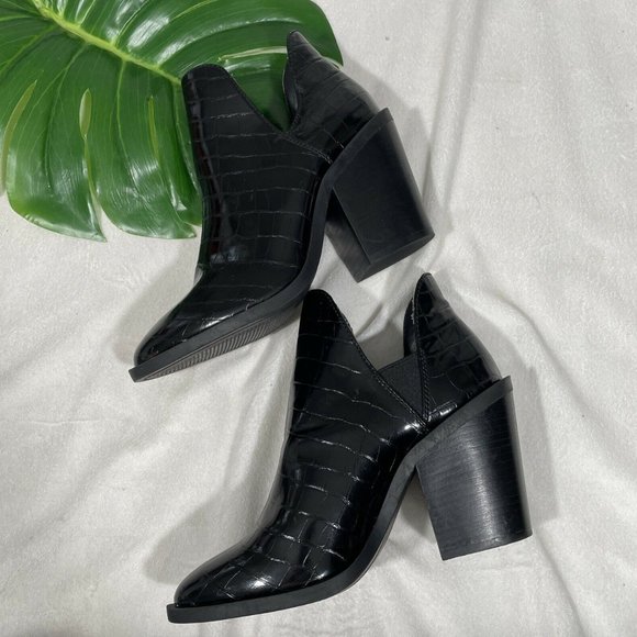 NEW! $110 Steve Madden Leve Block Heel Boot Black - Picture 7 of 12